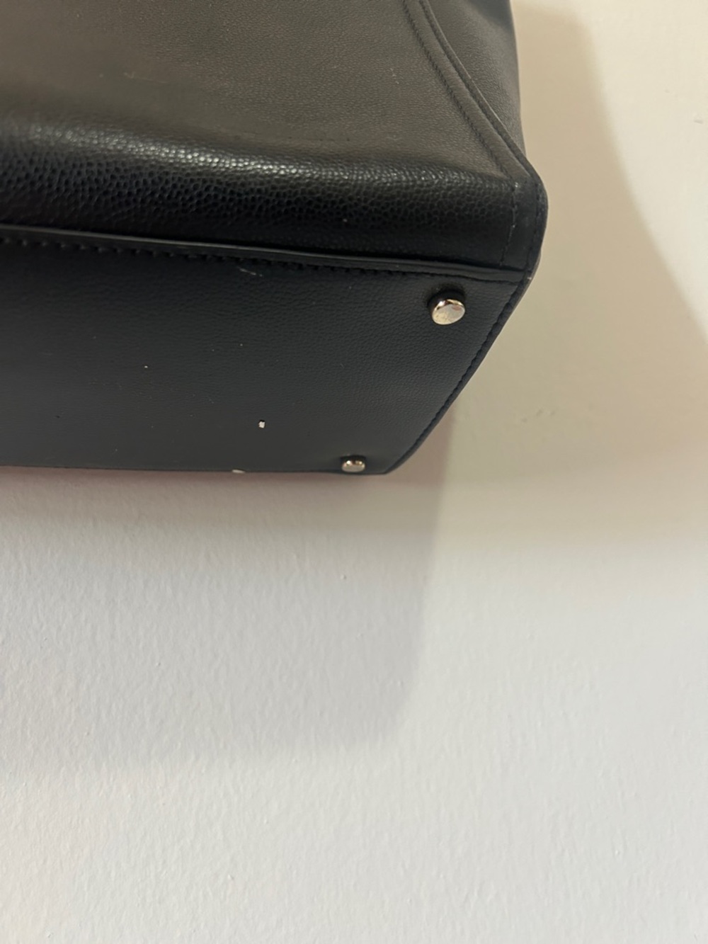 kate spade Black Leather Structured Tote with Gold Accents - Picture 6 of 9